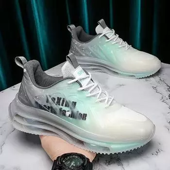 Модная повседневная обувь для мужчин, кроссовки для бега в стиле панк, мужские дышащие кроссовки в уличном стиле, массивные баскетбольные кроссовки, мужские кроссовки в британском стиле 39 зелёный