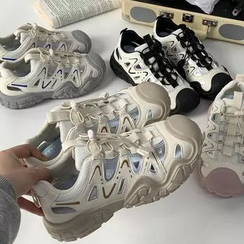 Модная повседневная обувь для отдыха на открытом воздухе, женская, летняя, 2025 года, новая, уродливая, симпатичная обувь, спортивная обувь для бега, походная обувь для папы 35