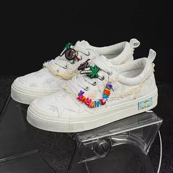 Модная повседневная обувь для пар, белые низкие кроссовки для мужчин и женщин, кроссовки со звездами 35 белый