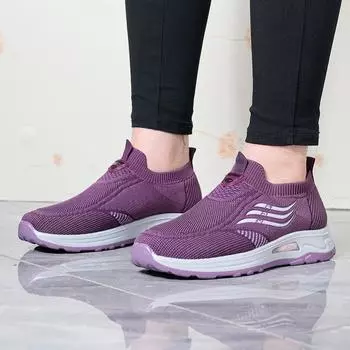 Модная повседневная обувь для женщин, женские кроссовки, весенние сетчатые дышащие женские спортивные туфли без шнуровки, теннисные кроссовки 36 красный