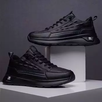 Модная повседневная обувь с крокодиловым узором, обувь с кондиционированием воздуха из кожи Flying Staff, легкая роскошная мужская противоударная обувь, нескользящая и водонепроницаемая 39