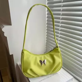 Модная повседневная сумка-бабочка с индивидуальным дизайном подмышки 2024 года, новая повседневная сумка через плечо, простая портативная женская сумка чёрный