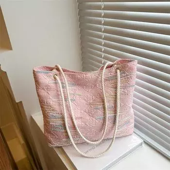 Модная повседневная сумка через плечо, большая вместительная сумка через подмышку, летняя новая тенденция 2024 года, простая сумка-тоут, сумка-мессенджер для женщин чёрный