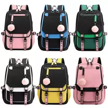 Модная повседневная сумка для ноутбука с USB-портом для зарядки, рюкзак для мальчиков и девочек, студентов для кемпинга, путешествий синий