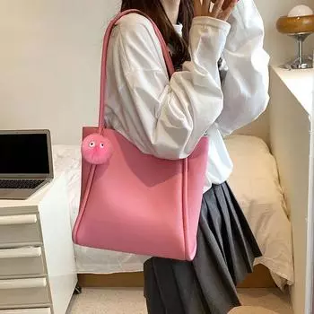 Модная повседневная сумка женская 2024 осень новая простая модная сумка через плечо тренд простая сумка подмышкой чёрный