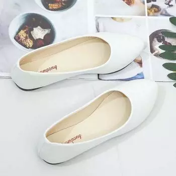 Модная повседневная женская обувь, летняя женская повседневная классическая обувь на плоской подошве с мелким ртом и круглой головкой 41 белый