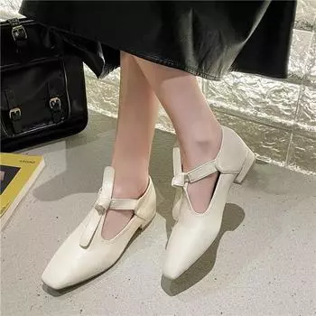 Модная повседневная женская обувь оксфорды в британском стиле с квадратным носком 2024 года в стиле ретро бабушкин преппи кожаные новые мокасины на шнуровке римская мода 35