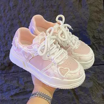 Модная повседневная женская обувь с круглым носком, модная и универсальная, 2024, неглубокая толстая подошва, осенняя спортивная обувь, новый стиль 35 зелёный