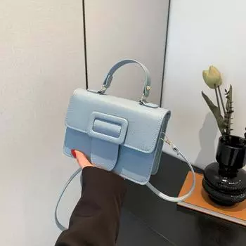 Модная повседневная женская сумка 2024 года, весна, новая корейская версия, простая женская сумка через плечо, маленькая квадратная сумка чёрный