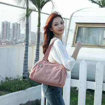 Модная повседневная женская сумка через плечо, простая, универсальная, легкая, с несколькими карманами, нейлоновая сумка через плечо большой емкости для мам 34*14 * 23cm
