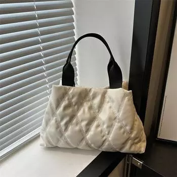 Модная повседневная женская сумка ручной работы 2024 года, летняя новая модная ретро-сумка большой вместимости, простая сумка через плечо для женщин чёрный