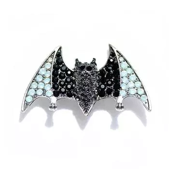 Модная преувеличенная брошь в виде животного из сплава со стразами для пиджака, универсальная булавка в виде летучей мыши