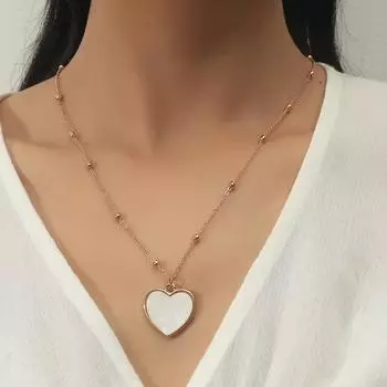 Модная простая цепочка на ключицу, ожерелье с подвеской в форме сердца, круглое ожерелье с бусами в виде персикового сердца, женские ювелирные изделия, модные аксессуары