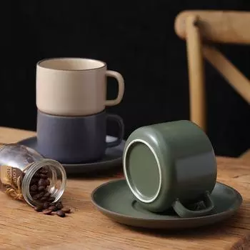 Модная простая кофейная чашка в скандинавском стиле, набор из двух предметов, керамическая чашка, чашка для воды, цветочная чашка для чая, чашка для молока