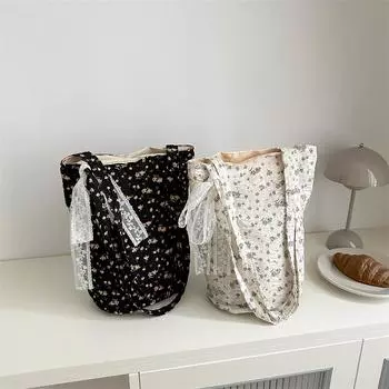 Модная простая кружевная сумочка, новая весенне-летняя, повседневная сумка из высококачественной ткани, сумка на одно плечо, сумка-ведро