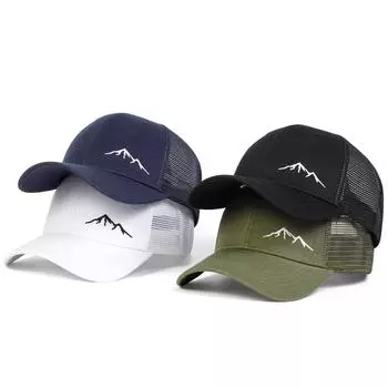 Модная простая летняя шляпа с вышивкой в виде горного хребта для пары, бейсбольная кепка с сеткой для женщин, кепки от солнца, спортивные шляпы армия зеленый