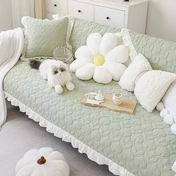 Модная простая подушка для дивана из шенилла, нескользящая, однотонная, легкая, роскошная, вышитая, чехол для дивана, тканевый чехол для дивана 70x70