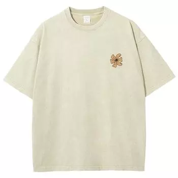 Модная Простая Стильная Женская Футболка с Реверсивным Принтом, Многоцветная, Вываренный Деним, Винтажная, с Коротким Рукавом, Летняя S