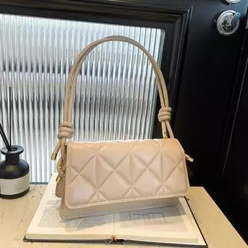 Модная простая сумка для поездок на работу, женская, летняя, 2024 года, новый иностранный стиль, простая повседневная маленькая квадратная сумка на одно плечо чёрный