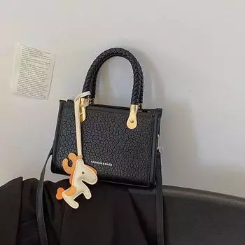 Модная простая сумка-мессенджер, текстурированная переносная сумка-ведро розовый