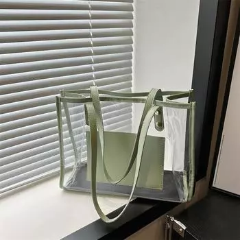 Модная простая сумка женская 2024 новая летняя повседневная простая сумка через плечо простая модная женская сумка-тоут чёрный