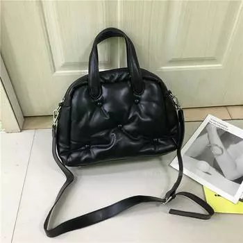 Модная просторная мягкая дизайнерская сумка большой вместимости для пухового хлопка из плутониевой кожи через плечо