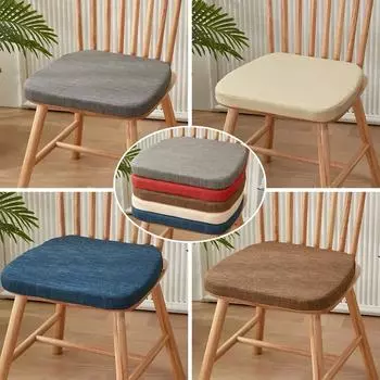 Модная противоскользящая льняная подушка для стула, бытовая губка, разноцветные подушки для стульев в столовой, подушки для поддонов, садовые подушки для улицы 40x36cm