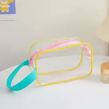 Модная прозрачная косметичка из ПВХ для женщин, косметички на молнии, косметика для случая Tr розовый