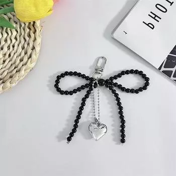 Модная пряжка для сумки с подвеской в виде сердца для милой девушки из серебра и бисера