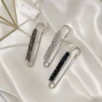 Модная пряжка на талии из искусственного кристалла с фиксированным ремешком, Очаровательная булавка, брошь, свитер, кардиган, клипса, ювелирный аксессуар Small темно-синий