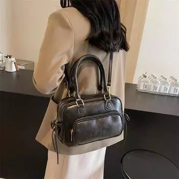 Модная ПУ молния однотонная универсальная сумка через плечо высокого качества большая вместительная сумка через плечо мягкая модная простая сумка