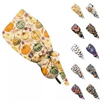 Модная рабочая кепка с принтом на Хэллоуин, повседневная женская кепка с хвостиком, кепка с постиранной резинкой, кепка Baotou One Size