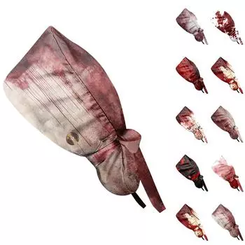 Модная рабочая кепка с принтом на Хэллоуин, повседневная женская кепка с хвостиком, кепка с постиранной резинкой, кепка Baotou One Size бежевый