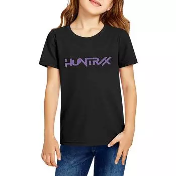 Модная рабочая одежда с короткими рукавами и круглым вырезом, топы с принтом для детских летних топов 100 чёрный