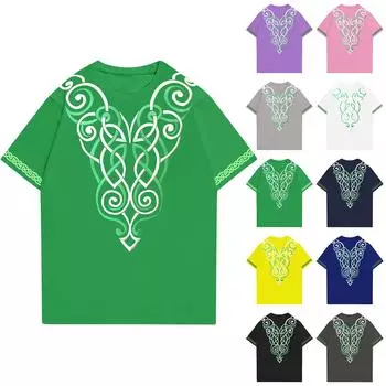 Модная рабочая одежда с круглым вырезом и короткими рукавами, топы с принтом для женщин, летние топы L синий