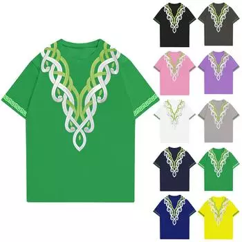 Модная рабочая одежда с круглым вырезом и короткими рукавами, топы с принтом для женщин, летние топы L синий