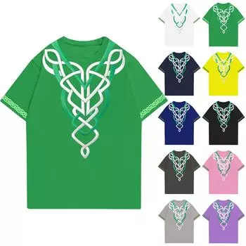 Модная рабочая одежда с круглым вырезом и короткими рукавами, топы с принтом для женщин, летние топы XXL винный