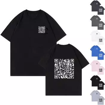 Модная рабочая одежда с круглым вырезом и короткими рукавами, топы с принтом для женщин, летние топы L чёрный