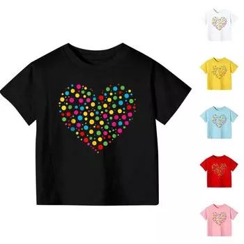 Модная рабочая одежда с круглым вырезом и короткими рукавами, топы с принтом для женщин, летние топы 100 чёрный