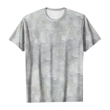 Модная рабочая одежда с круглым вырезом и короткими рукавами, топы с принтом для женщин, летние топы S