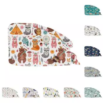 Модная рабочая шапка с принтом мелких животных, повседневная, стираемая, кепка-мешок One Size темно-синий