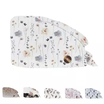 Модная рабочая шляпа с цветочным принтом, повседневная, стираемая, кепка-мешок One Size чёрный