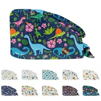 Модная рабочая шляпа с принтом животных Повседневная стираемая шляпа Сумка Кепка One Size синий