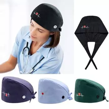 Модная рабочая шляпа с пуговицами с принтом Повседневная шапочка унисекс чёрный