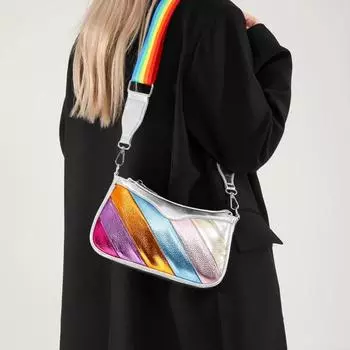 Модная радужная женская сумка через плечо из искусственной кожи, новая легкая женская сумка через плечо, универсальная высококачественная сумка через плечо