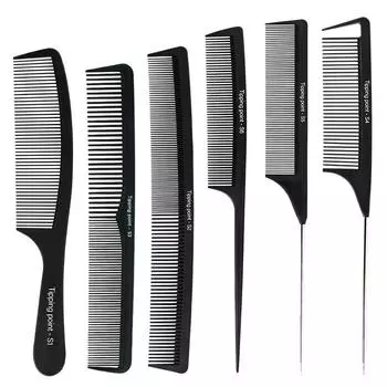 Модная расческа, черная металлическая булавка с мелкими зубьями, антистатическая прическа, расческа с крысиным хвостом, пластиковая парикмахерская расческа, инструменты для укладки волос