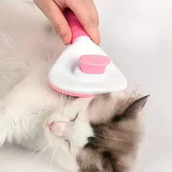 Модная расческа-игла Расческа для домашних животных Деликатные животные Чистящее средство для шерсти домашних животных Удаление шерсти Нескользящая щетка для груминга Щетка для груминга собак Щетка для чистки домашних животных Расческа-щетка синий