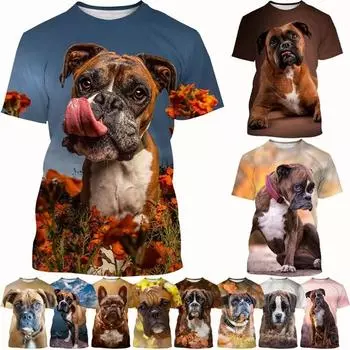 Модная распродажа Homme Boxer Dog 3d футболки модные милые животные щенок графика унисекс персонализированные повседневные футболки с короткими рукавами