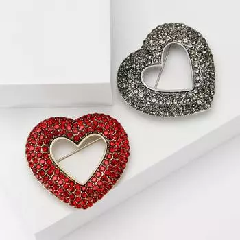 Модная ретро-брошь «Любовь», элегантная нишевая брошь в форме сердца, аксессуары для женской одежды
