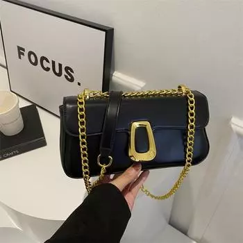 Модная ретро-цепочка, маленькая женская зимняя универсальная сумка-мессенджер, маленькая квадратная сумка коричневый